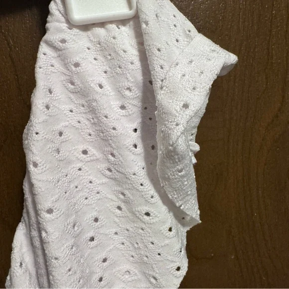 NWT Kona Sol White Eyelet one shoulder bikini too sz M women’s beach swimsuit - Picture 5 of 7